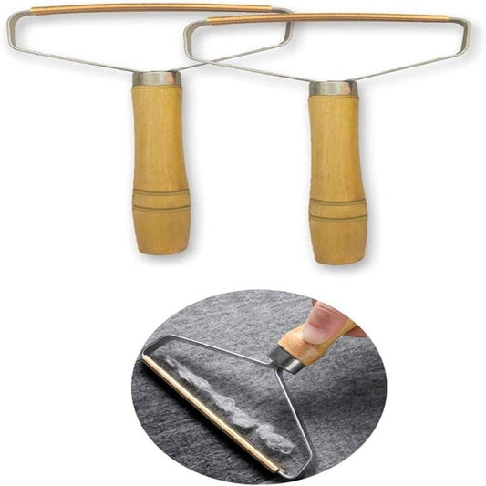 2-in-1 Carpet Brush & Lint Remover with Wood Handle