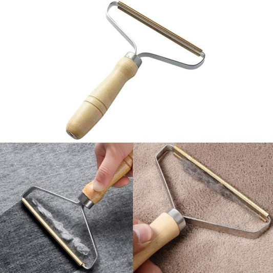 2-in-1 Carpet Brush & Lint Remover with Wood Handle